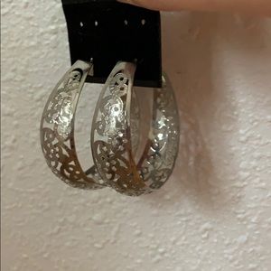 New Lasercut Silver‎ Hoop Earrings